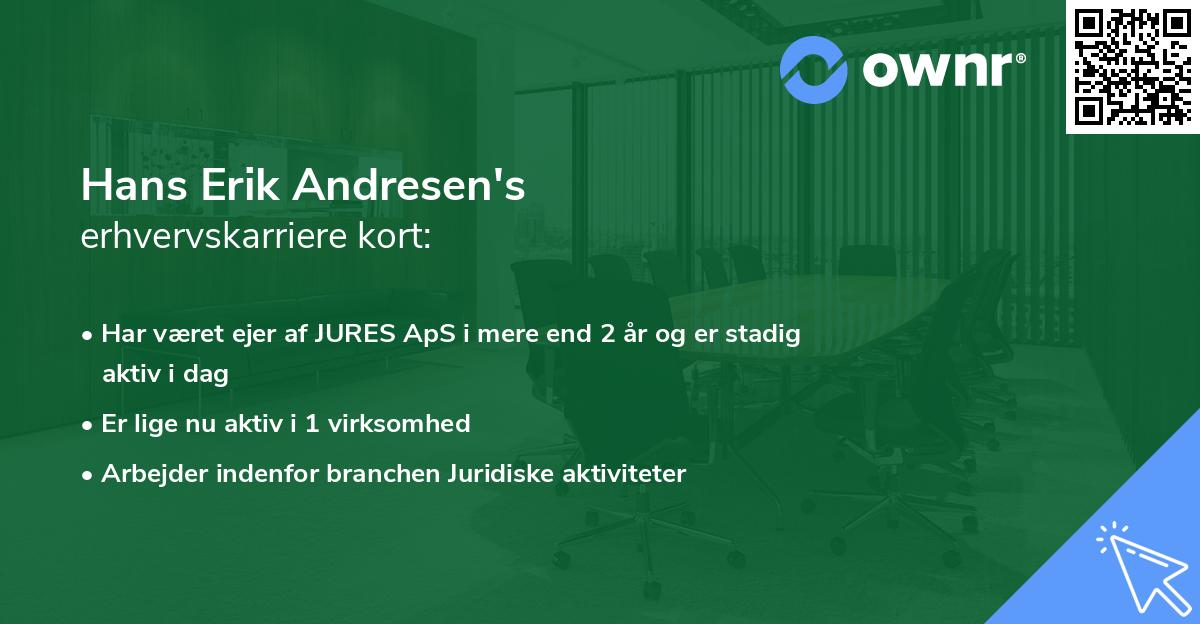 Hans Erik Andresen's erhvervskarriere kort