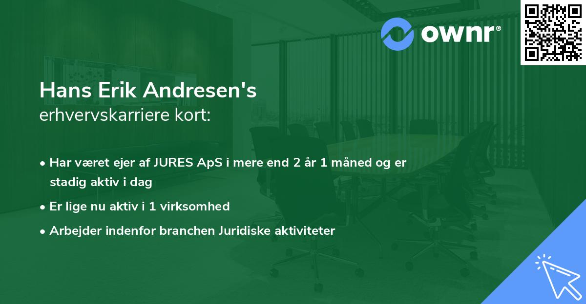 Hans Erik Andresen's erhvervskarriere kort