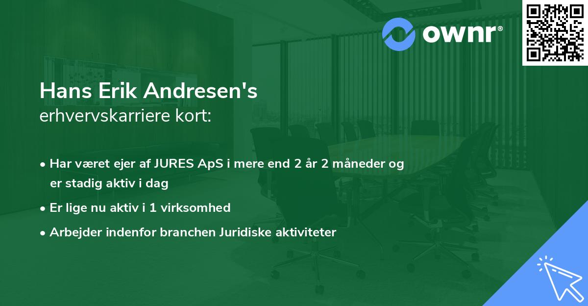 Hans Erik Andresen's erhvervskarriere kort