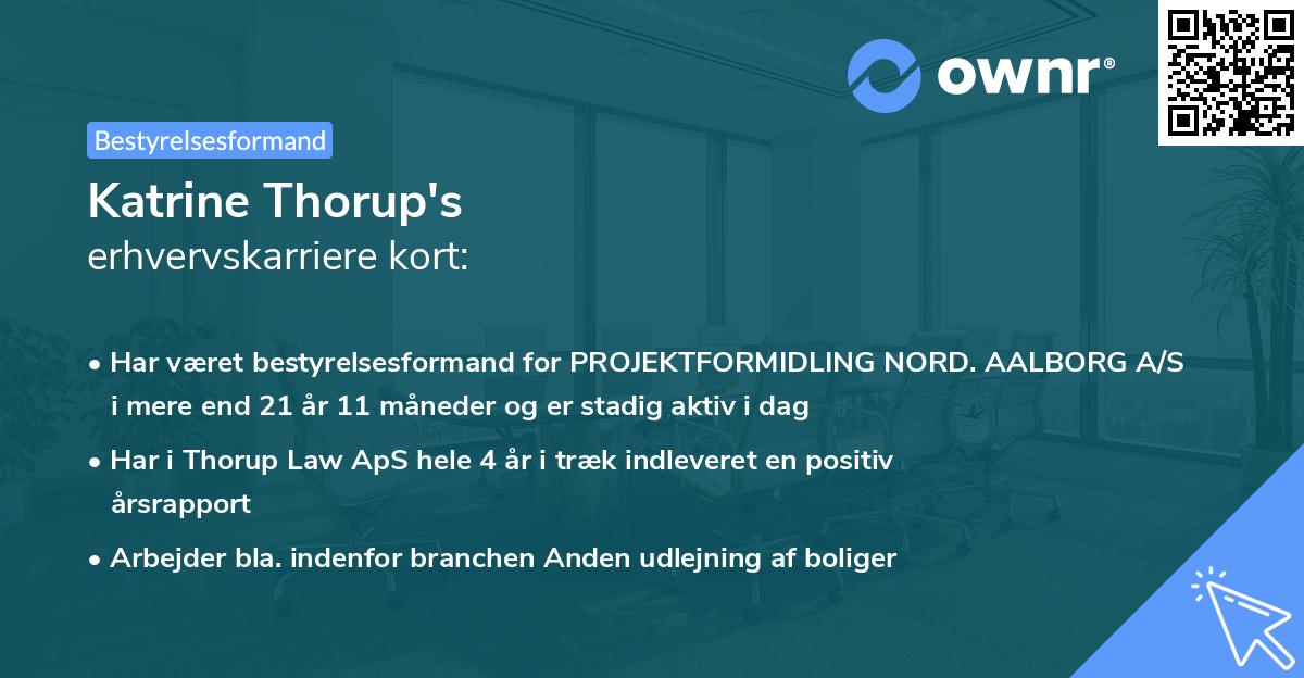 Katrine Thorup's erhvervskarriere kort