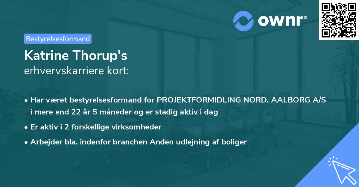 Katrine Thorup's erhvervskarriere kort