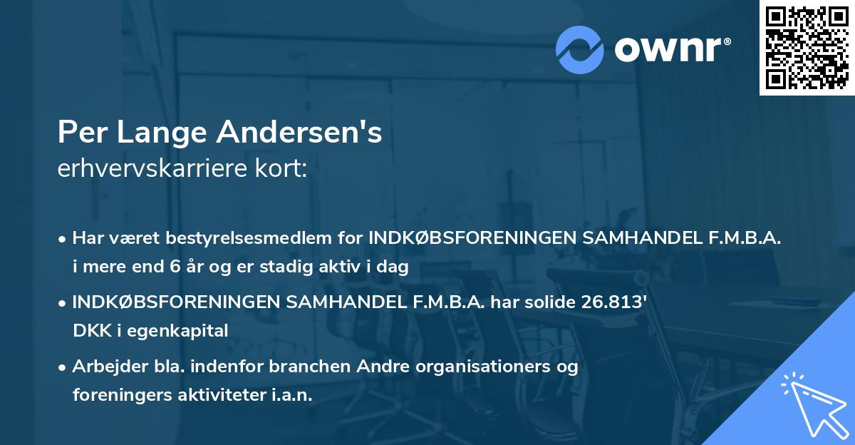 Per Lange Andersen's erhvervskarriere kort