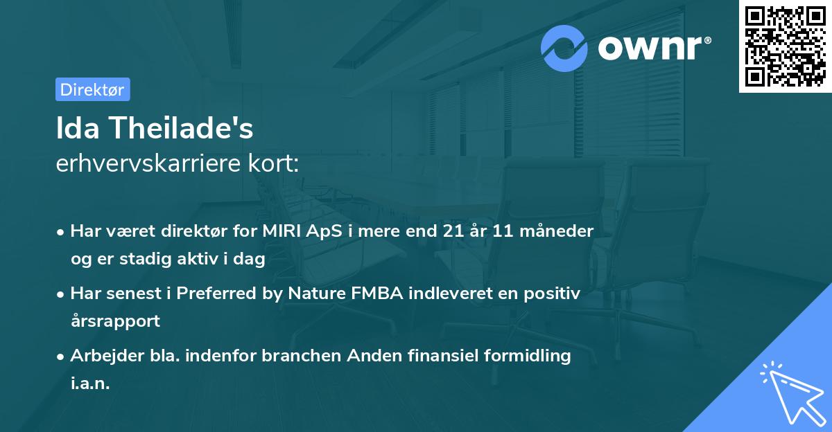 Ida Theilade's erhvervskarriere kort