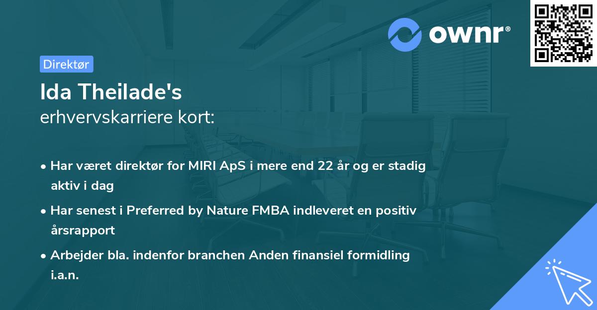 Ida Theilade's erhvervskarriere kort