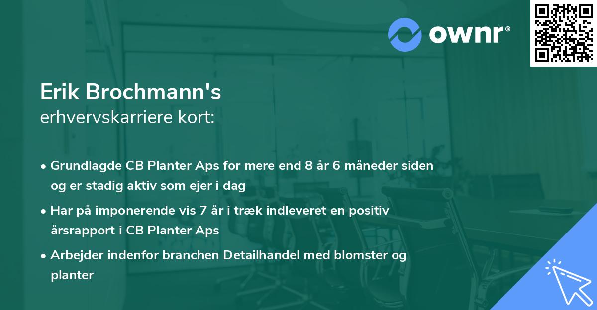 Erik Brochmann's erhvervskarriere kort