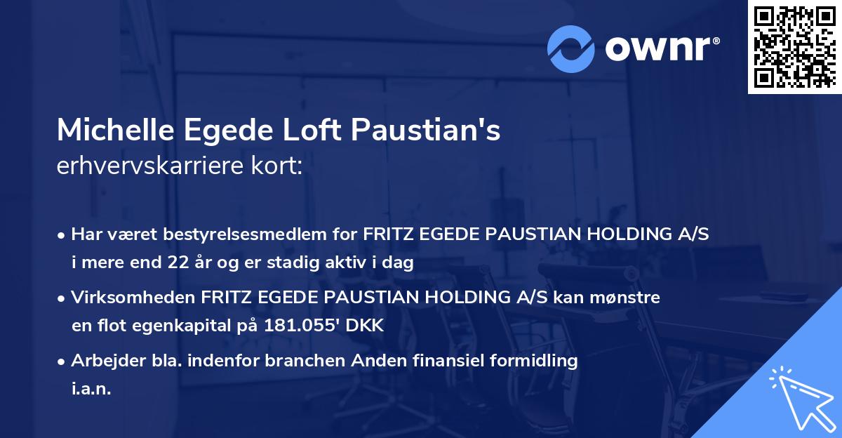 Michelle Egede Loft Paustian's erhvervskarriere kort