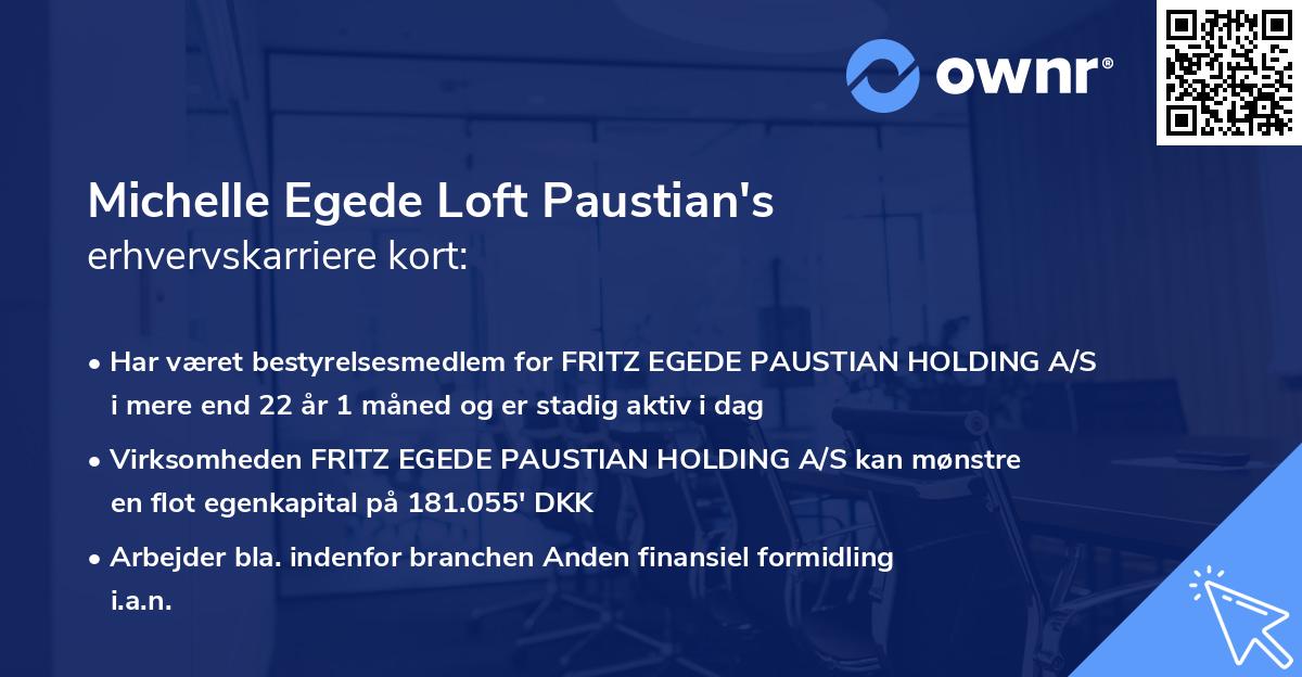 Michelle Egede Loft Paustian's erhvervskarriere kort