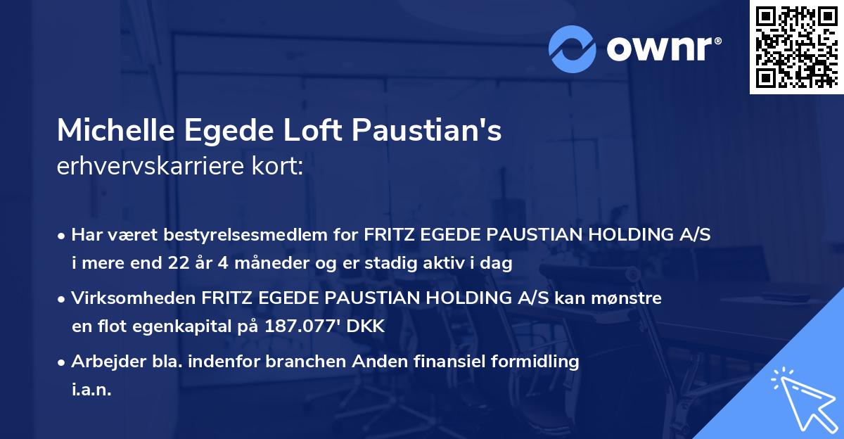 Michelle Egede Loft Paustian's erhvervskarriere kort