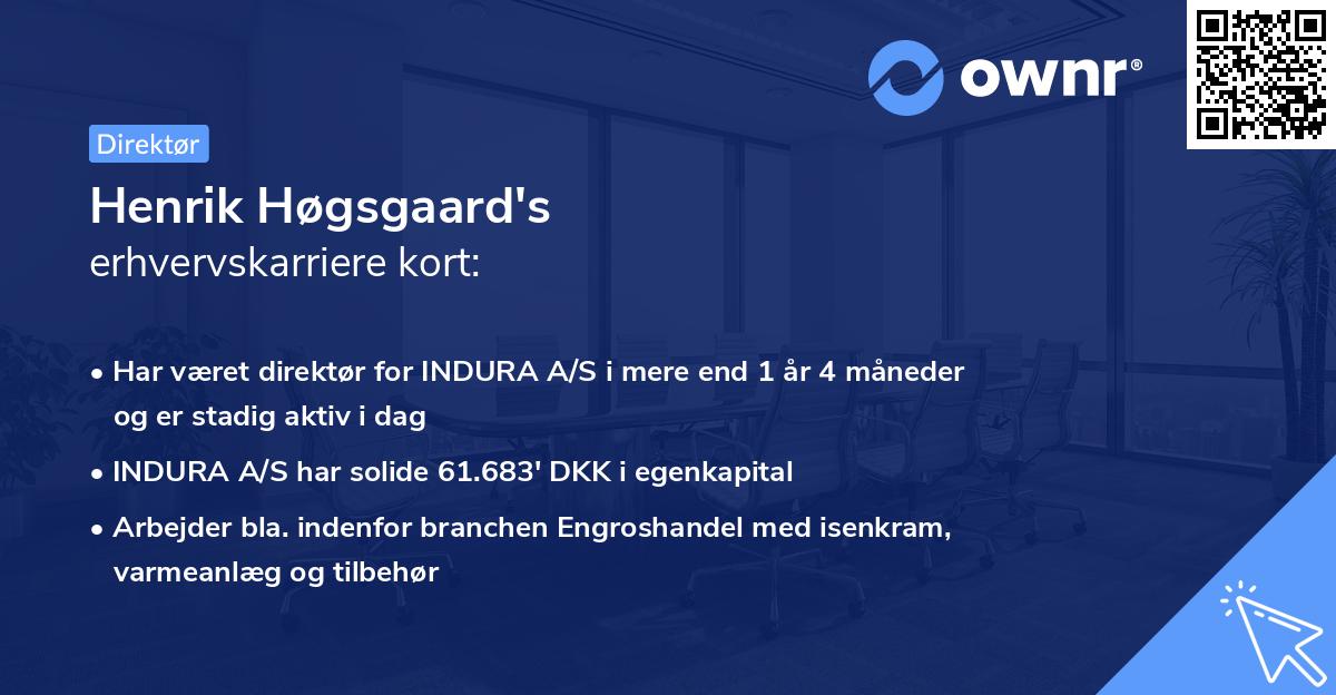 Henrik Høgsgaard's erhvervskarriere kort