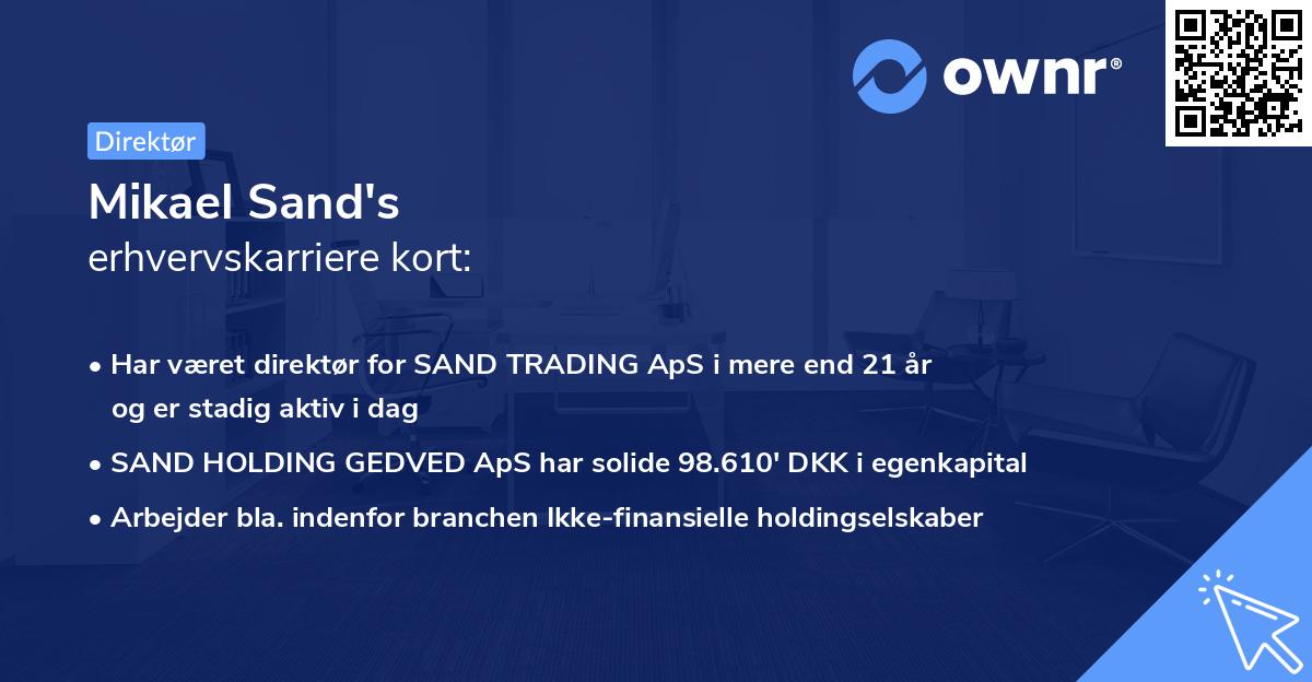 Mikael Sand's erhvervskarriere kort