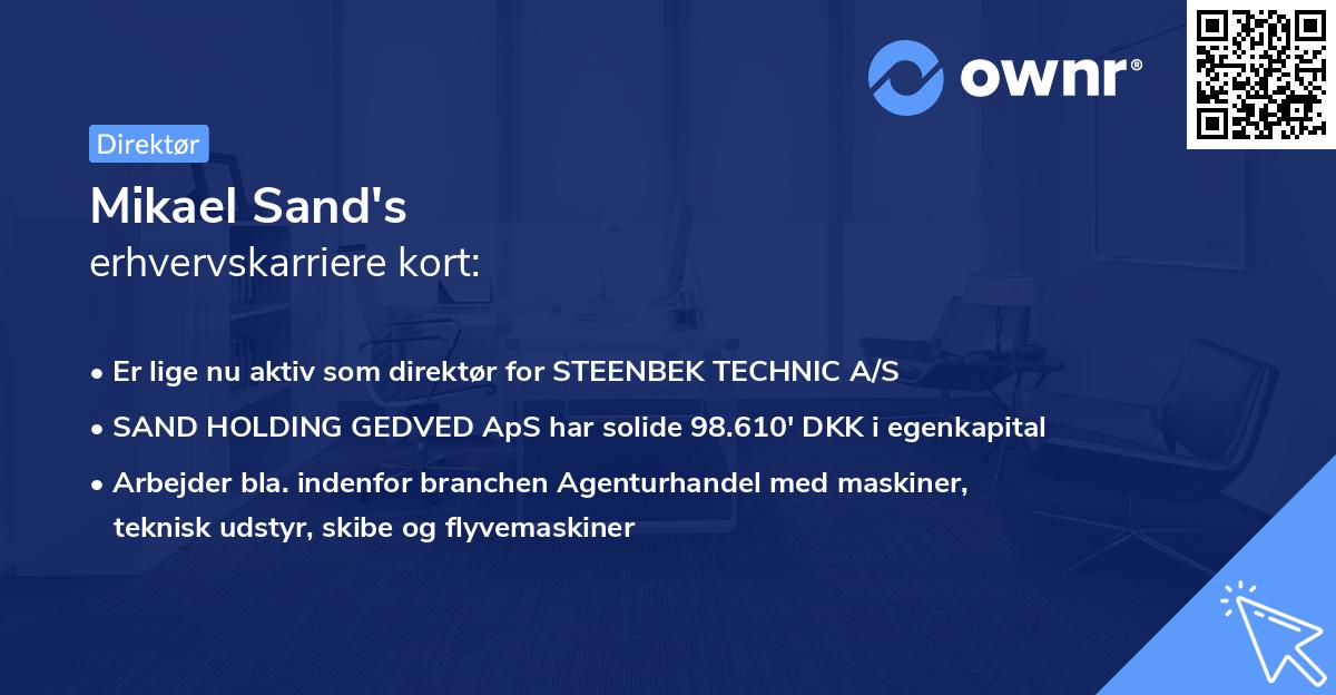 Mikael Sand's erhvervskarriere kort