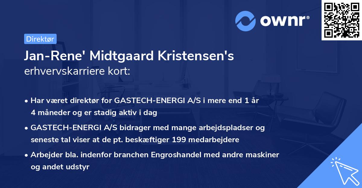 Jan-Rene' Midtgaard Kristensen's erhvervskarriere kort