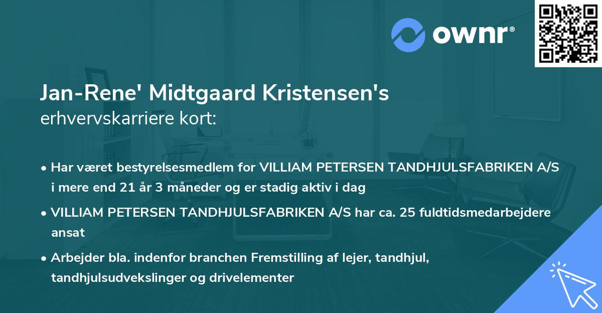 Jan-Rene' Midtgaard Kristensen's erhvervskarriere kort