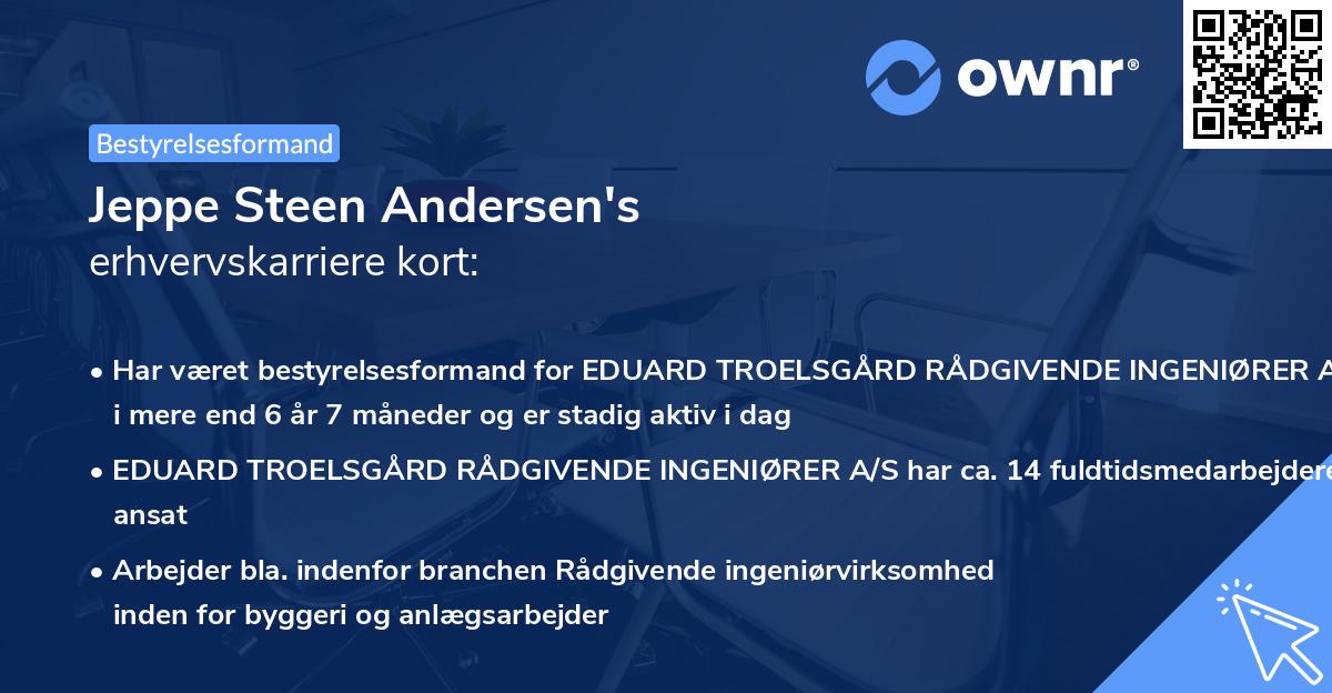 Jeppe Steen Andersen's erhvervskarriere kort