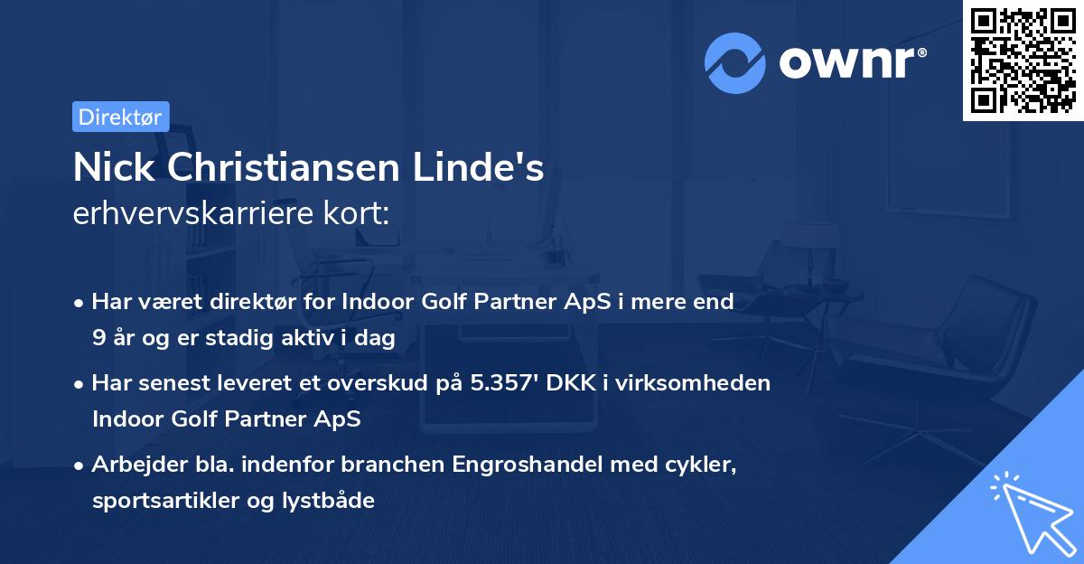 Nick Christiansen Linde's erhvervskarriere kort