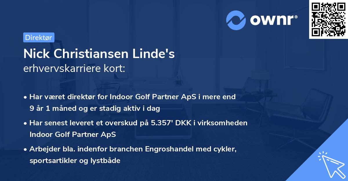 Nick Christiansen Linde's erhvervskarriere kort