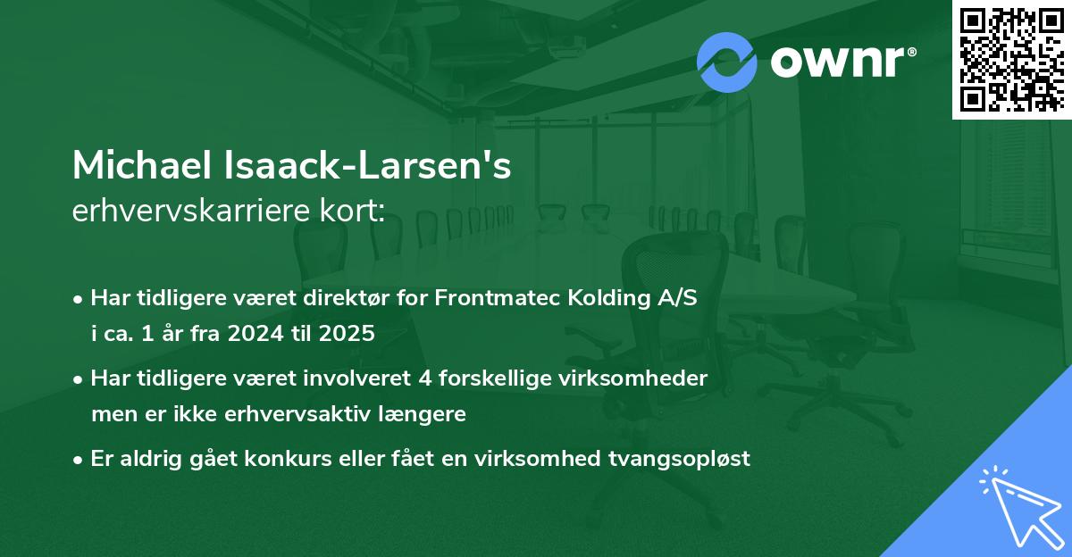 Michael Isaack-Larsen's erhvervskarriere kort