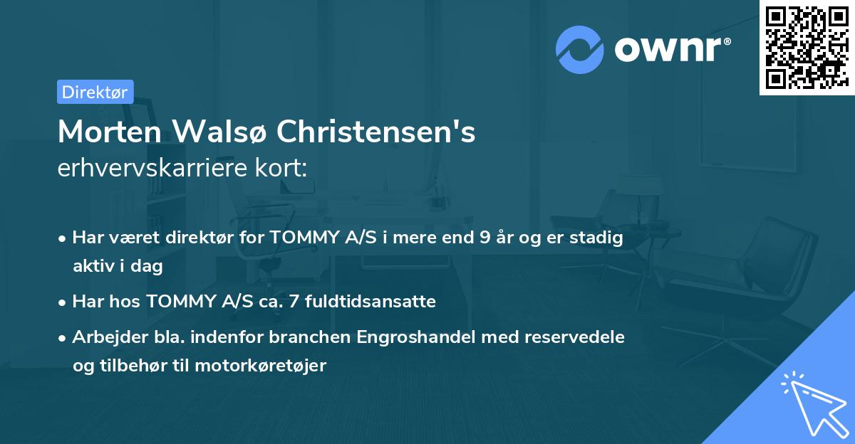 Morten Walsø Christensen's erhvervskarriere kort