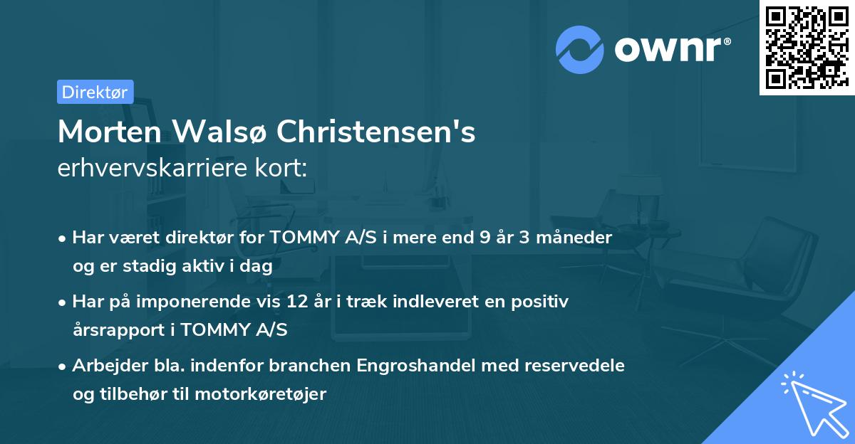 Morten Walsø Christensen's erhvervskarriere kort