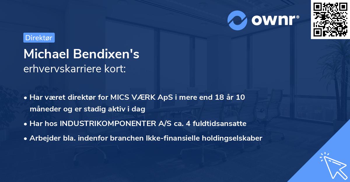 Michael Bendixen's erhvervskarriere kort