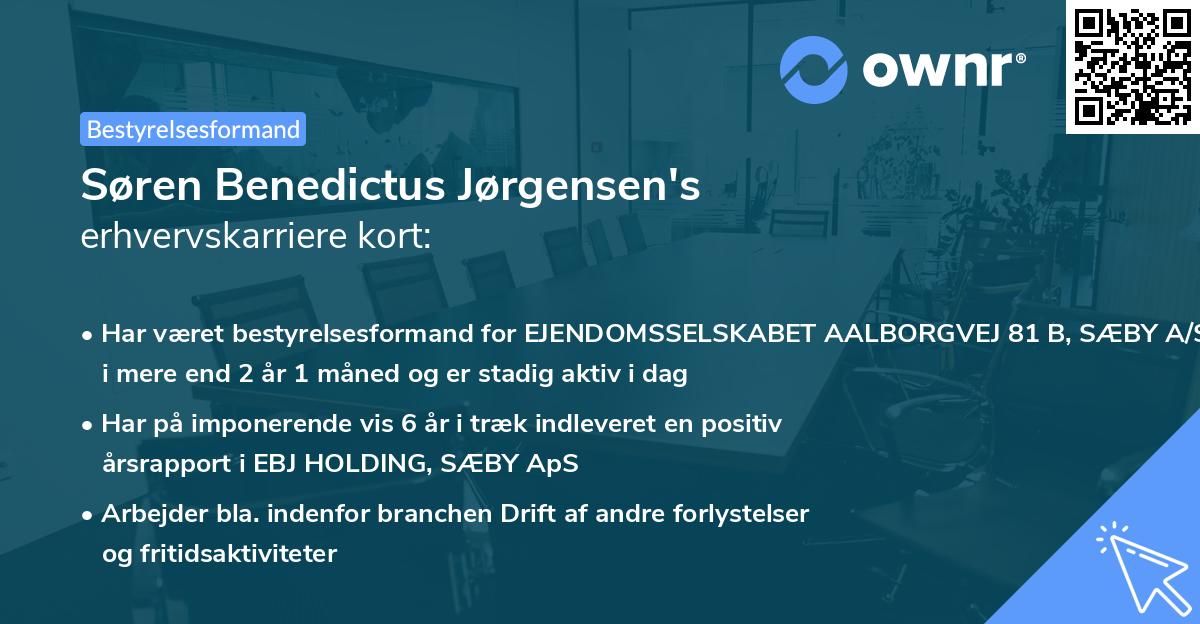 Søren Benedictus Jørgensen's erhvervskarriere kort