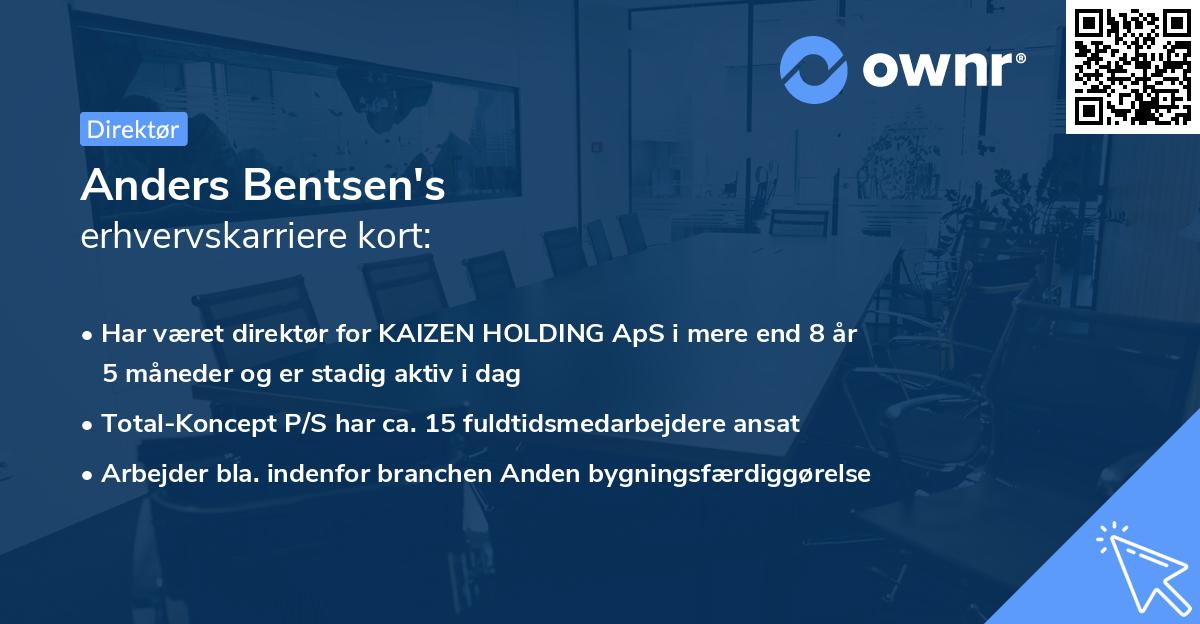 Anders Bentsen's erhvervskarriere kort