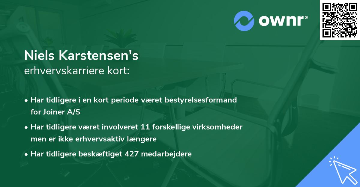 Niels Karstensen's erhvervskarriere kort