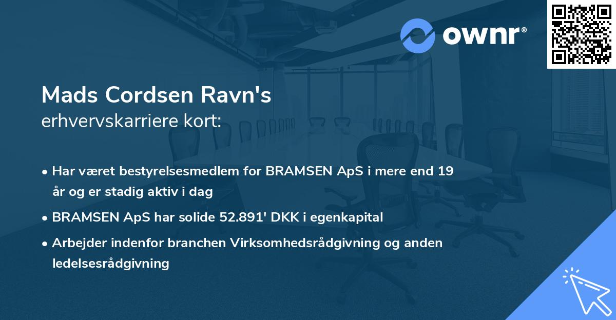 Mads Cordsen Ravn's erhvervskarriere kort