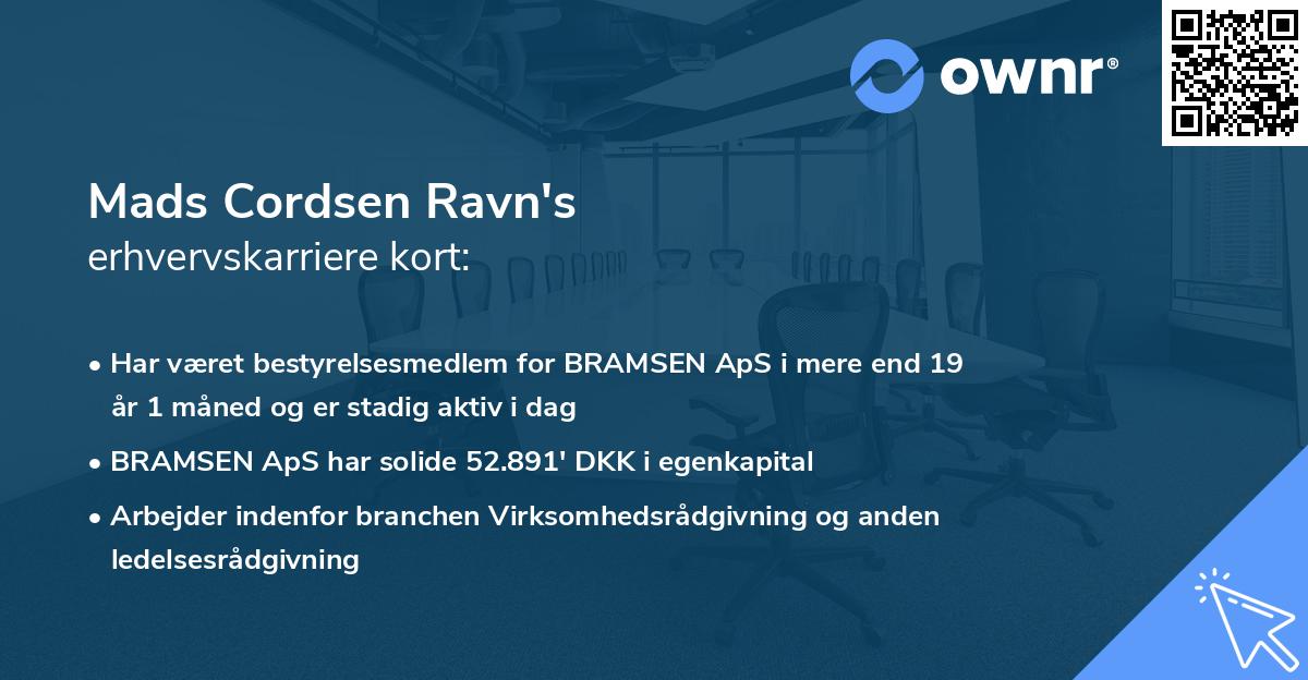 Mads Cordsen Ravn's erhvervskarriere kort