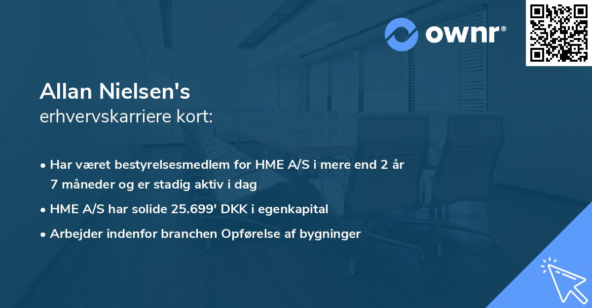 Allan Nielsen's erhvervskarriere kort