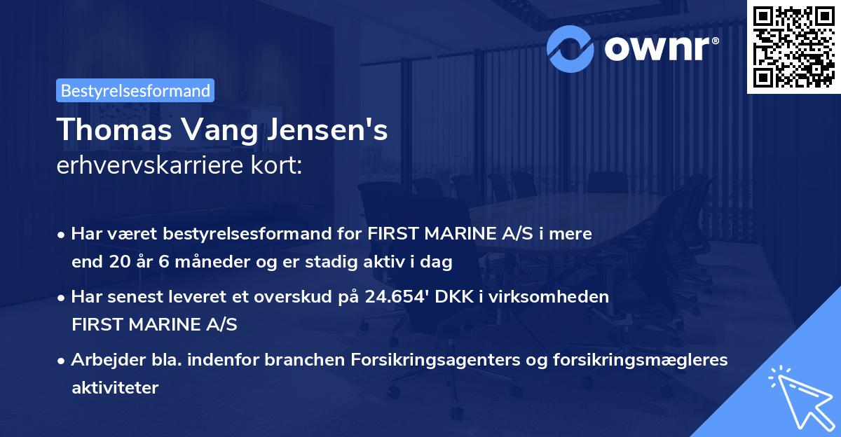 Thomas Vang Jensen's erhvervskarriere kort