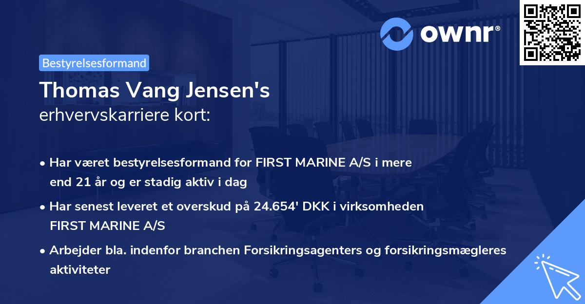 Thomas Vang Jensen's erhvervskarriere kort