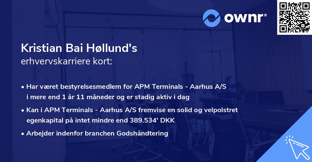 Kristian Bai Høllund's erhvervskarriere kort