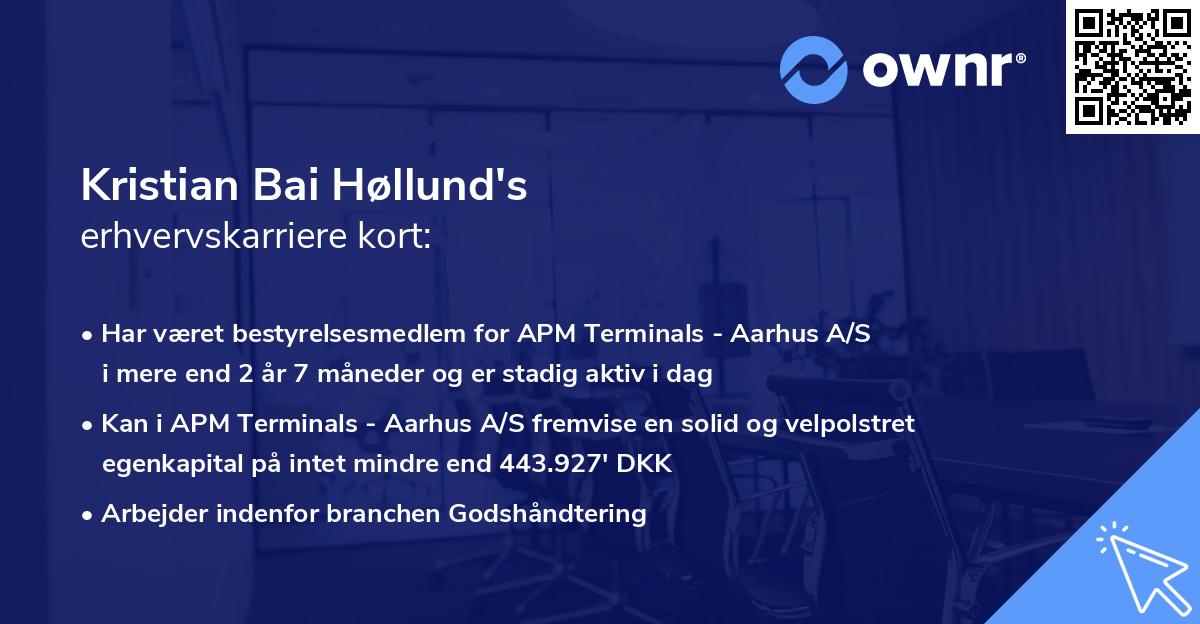 Kristian Bai Høllund's erhvervskarriere kort