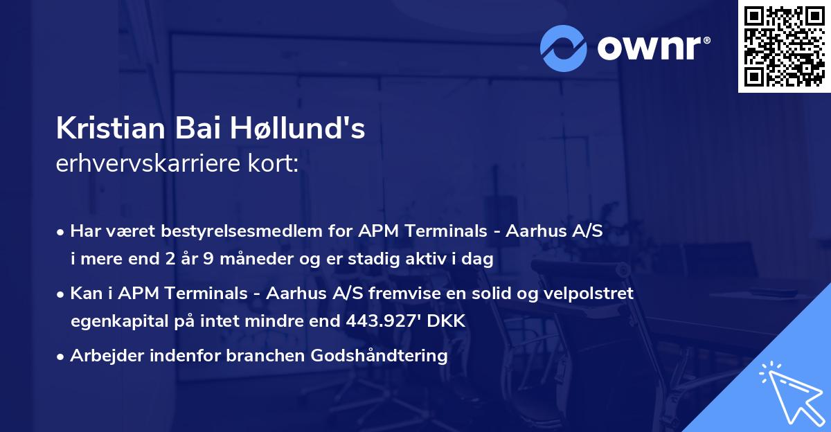 Kristian Bai Høllund's erhvervskarriere kort