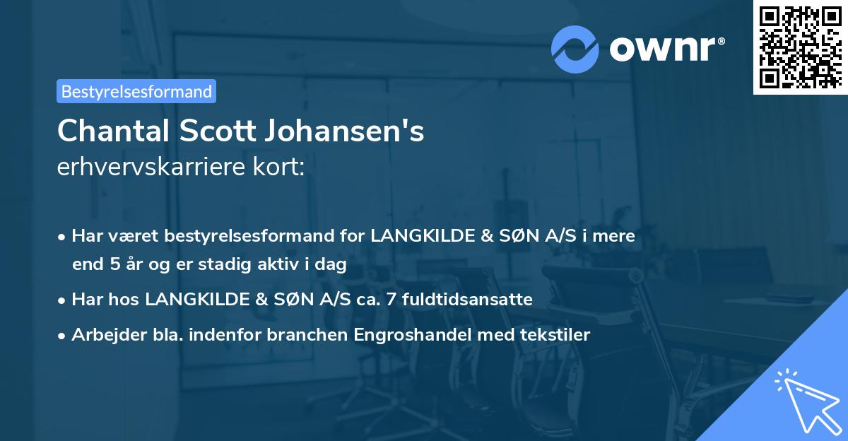 Chantal Scott Johansen's erhvervskarriere kort