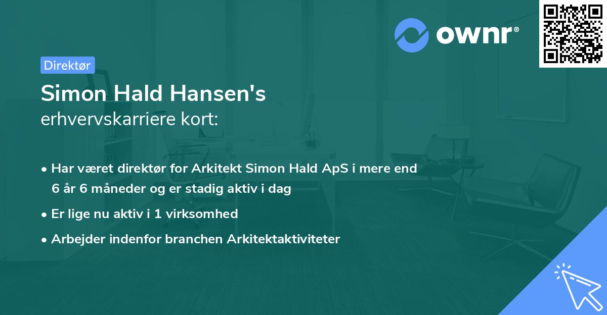 Simon Hald Hansen's erhvervskarriere kort