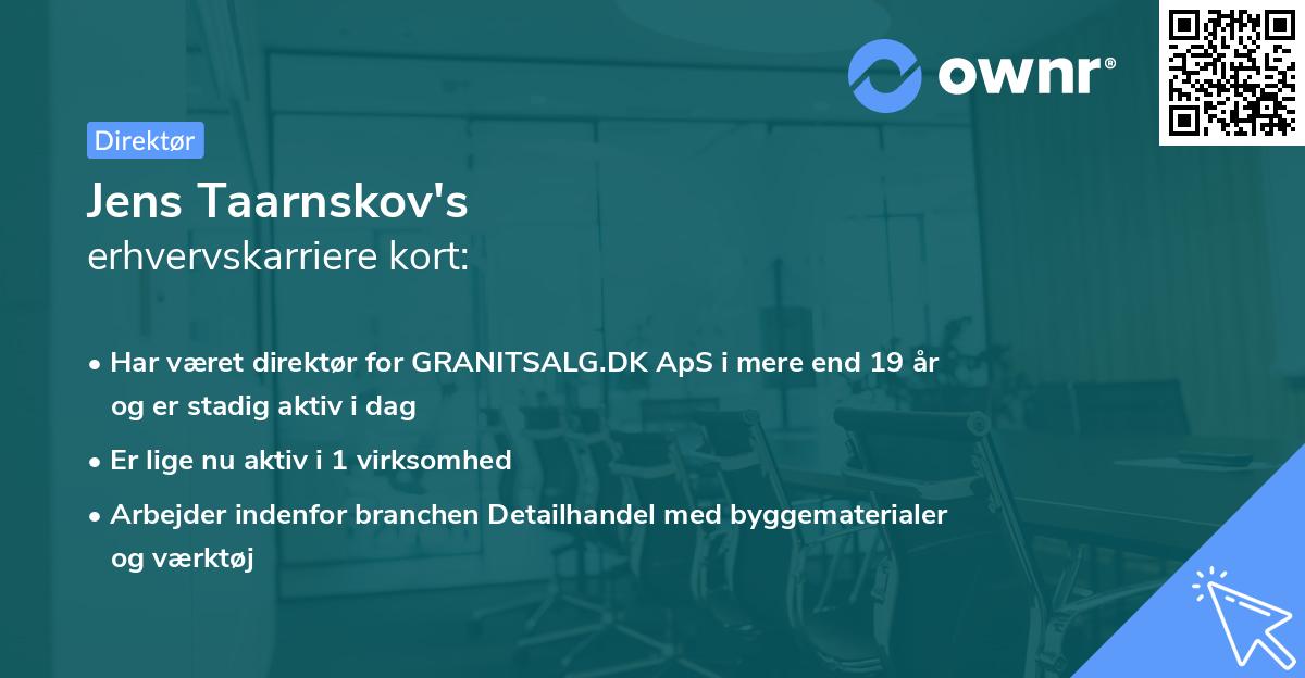 Jens Taarnskov's erhvervskarriere kort