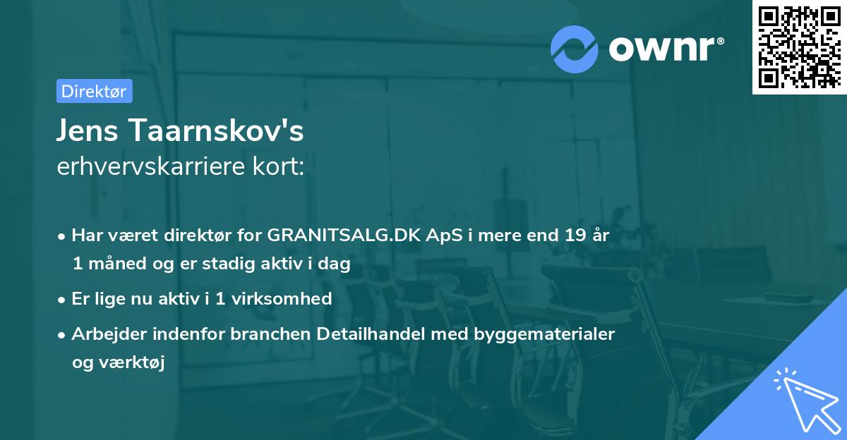Jens Taarnskov's erhvervskarriere kort