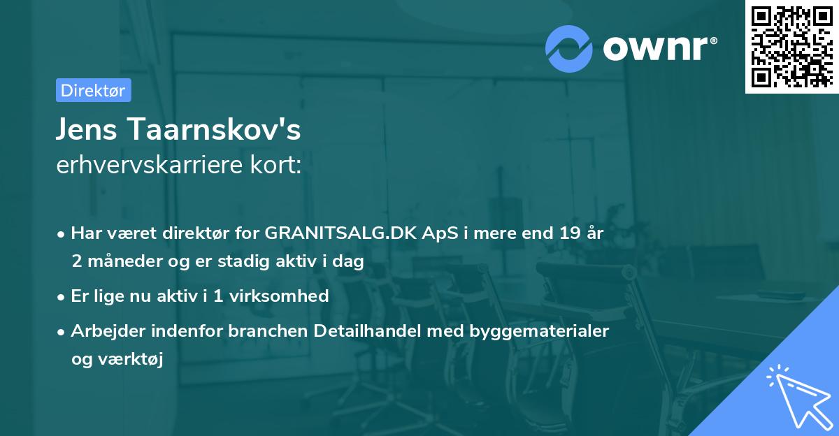 Jens Taarnskov's erhvervskarriere kort