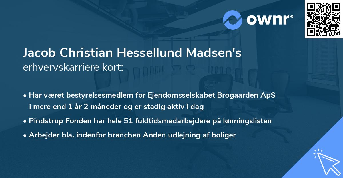 Jacob Christian Hessellund Madsen's erhvervskarriere kort