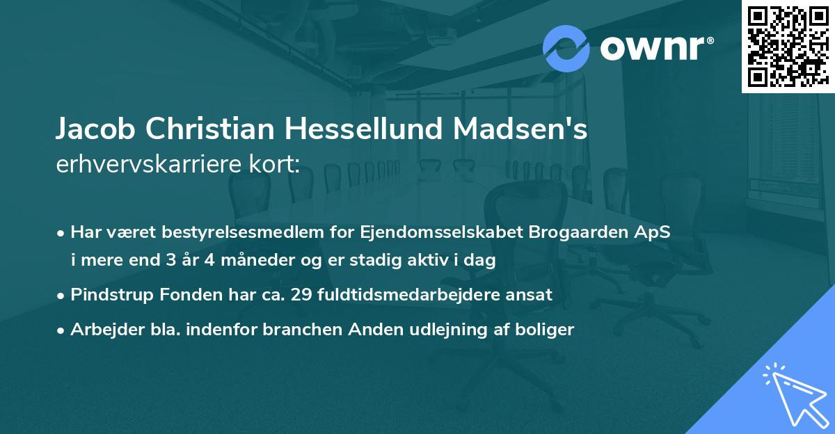 Jacob Christian Hessellund Madsen's erhvervskarriere kort