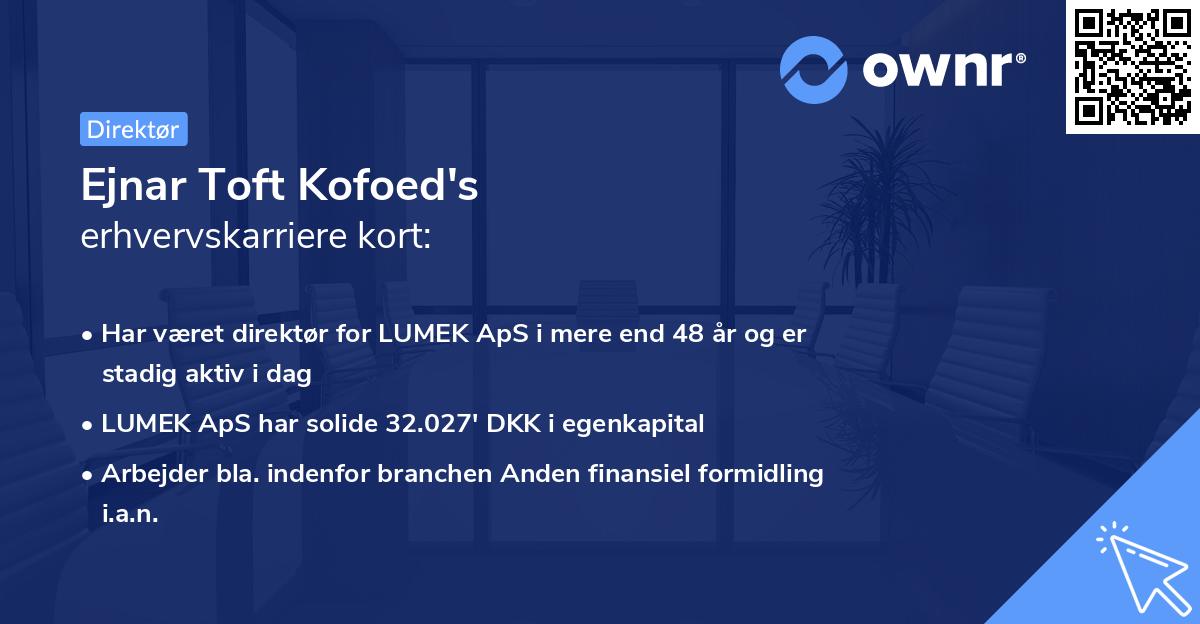 Ejnar Toft Kofoed's erhvervskarriere kort