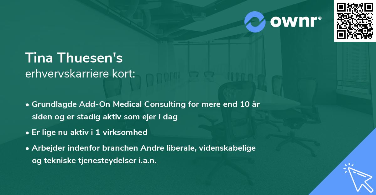 Tina Thuesen's erhvervskarriere kort