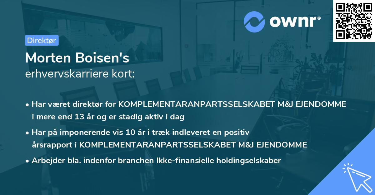 Morten Boisen's erhvervskarriere kort