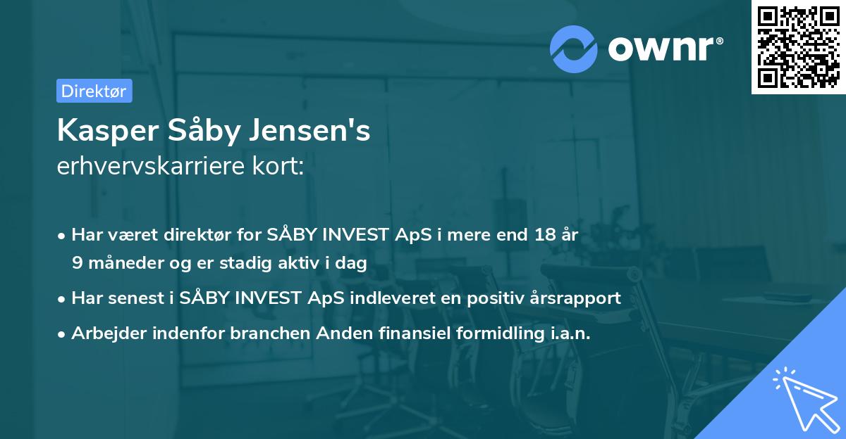 Kasper Såby Jensen's erhvervskarriere kort
