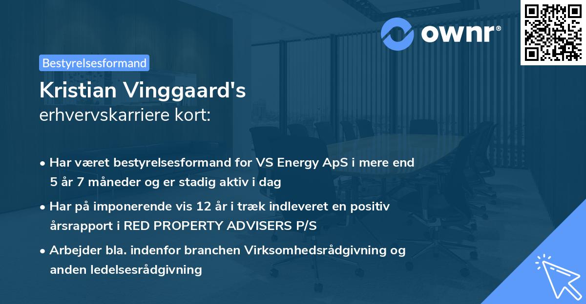 Kristian Vinggaard's erhvervskarriere kort