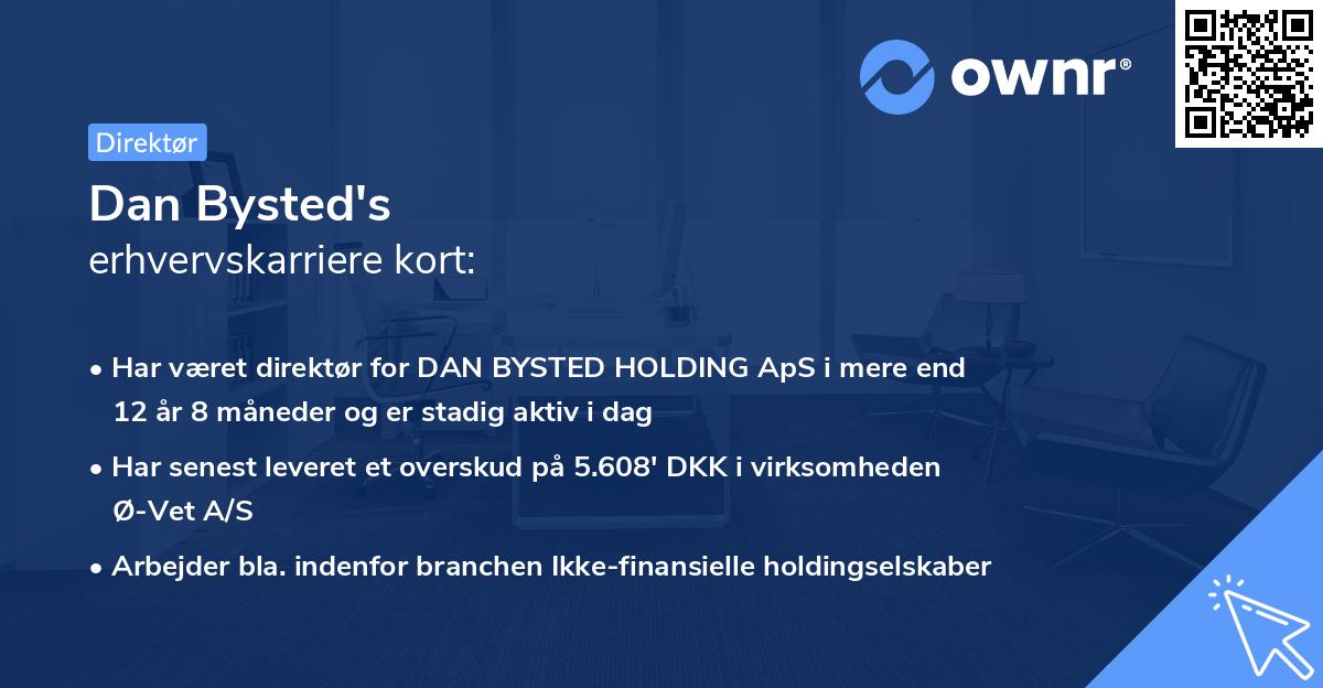 Dan Bysted's erhvervskarriere kort