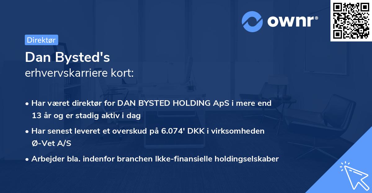 Dan Bysted's erhvervskarriere kort