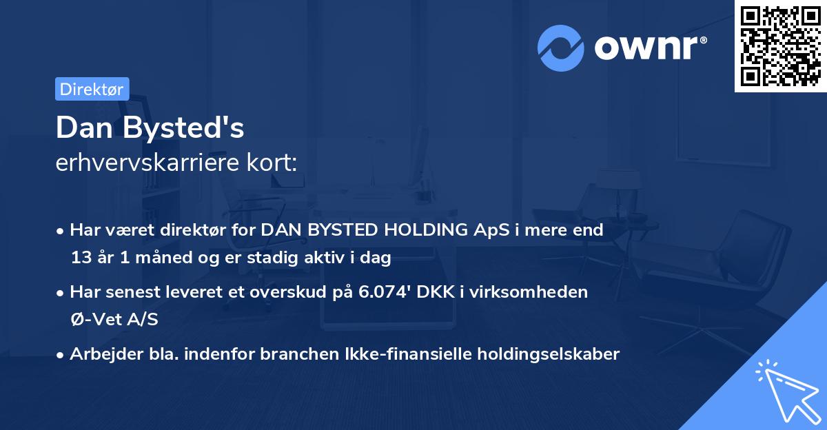 Dan Bysted's erhvervskarriere kort